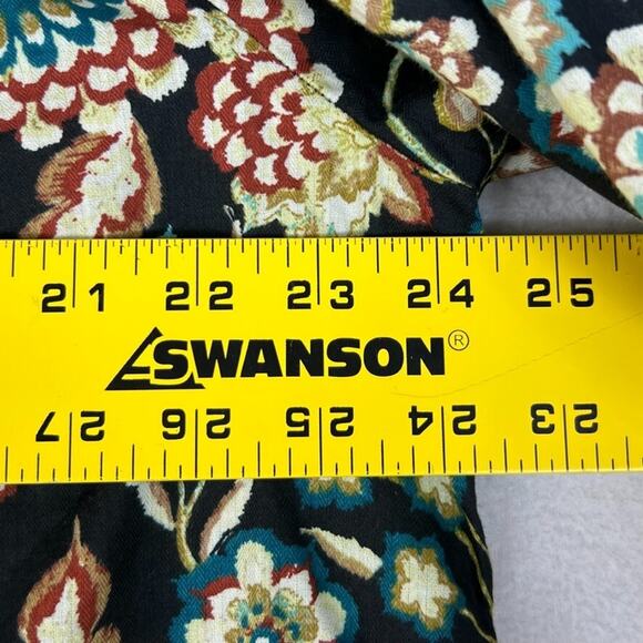 A.N.A Blouse Top Button Up Size XXL Floral Cuffed Sleeve Long Sleeve V Neck - Picture 6 of 7